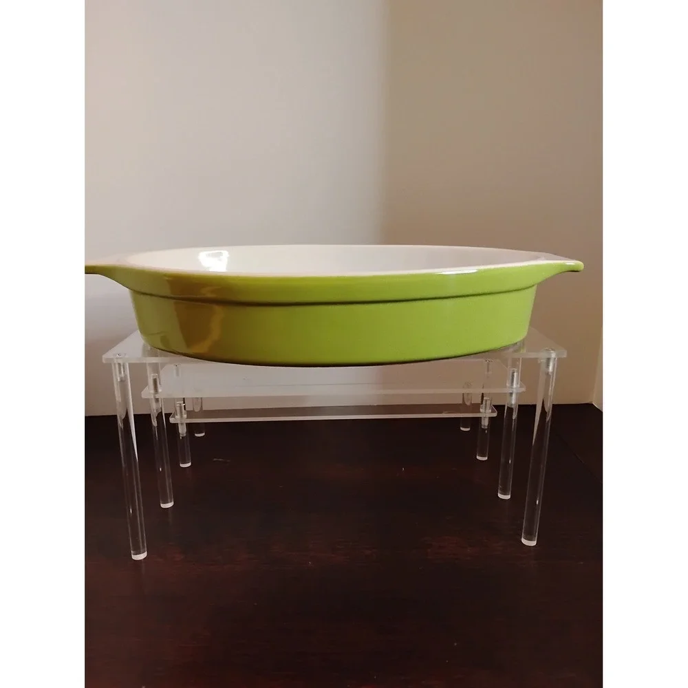 Vintage Pyrex Lime Green Oval Casserole Dish 043 1.5 Quart Chartreuse MCM
